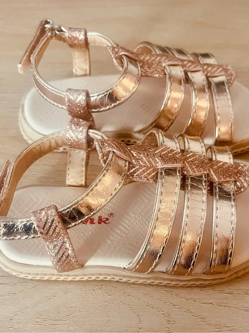 Kids Rose Gold Sandals